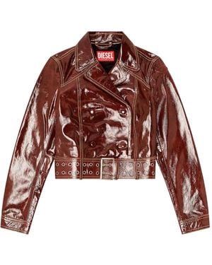 DIESEL Patent Double-Breasted Jacket - Red