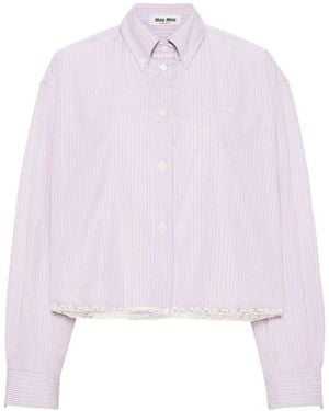 Miu Miu Hemd Mit Nadelstreifen - Pink