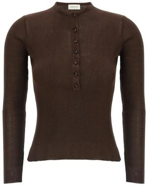 Magda Butrym Gerippter Pullover aus Seide - Braun