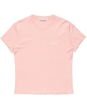 Acne Studios Fitted T-Shirt With Logo - Pink