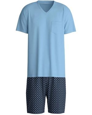 CALIDA Pigiama Con Scollo A V - Blu