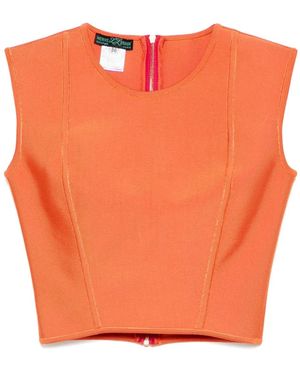 Hervé L. Leroux Cropped-Top mit Schmucksteinen - Orange