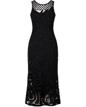 Pinko Crochet Midi Dress - Black