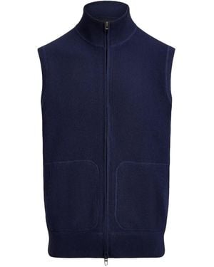 Ralph Lauren Zip-Up Mock-Neck Vest - Blue