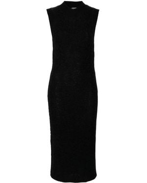 Dondup Logo-Plaque Midi Dress - Black