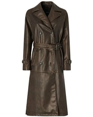 Pinko Trench Coat With Belt - Brown