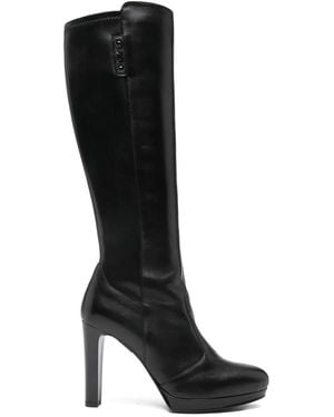 Nero Giardini Leather Knee-High Boots - Black