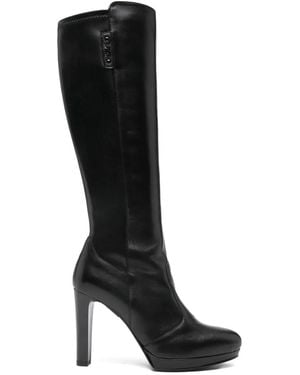 Nero Giardini Leather Knee-High Boots - Black