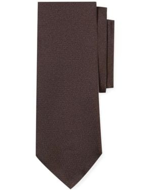 Brooks Brothers Cravate En Soie Hopsack - Brown
