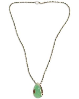 Madison Chrysoprase Teardrop Necklace - Metallic