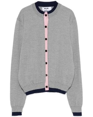 MSGM Cardigan Girocollo - Grigio