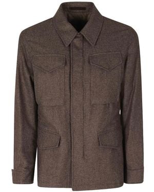 Eleventy Multi-Pocket Coat - Brown