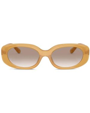 COACH Oval-Frame Logo Sunglasses - Natural
