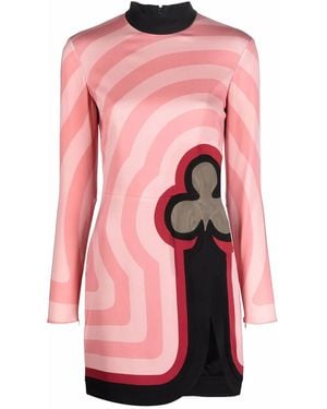 CASABLANCA Club-Print Graphic-Print Mini Dress - Pink