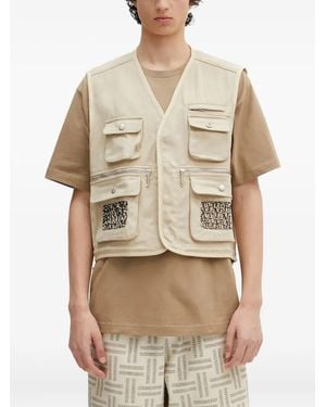 KENZO Zip Pocket Gilet - Natural
