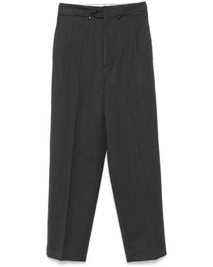 Victoria Beckham High-Waist Tapered-Leg Trousers - Grey