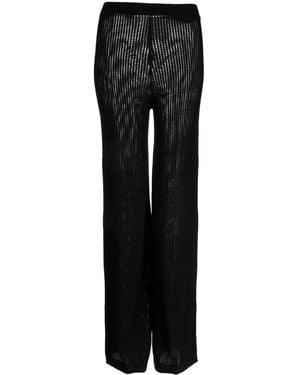 Cynthia Rowley Gestrickte High-Waist-Hose - Schwarz