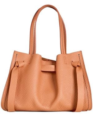 VISONA Strukturierter Vittoria Blush Tote Bag Mit Knoten - Braun
