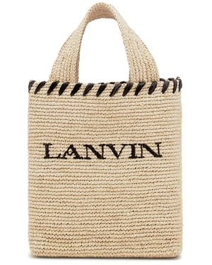 Lanvin Tote Bag Aus Raffiabast Mit Logo - Natur