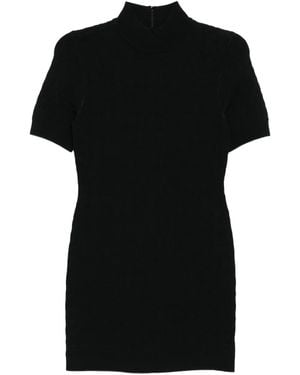 Michael Kors Logo Jacquard Knit Mock Neck Dress in Black | Lyst