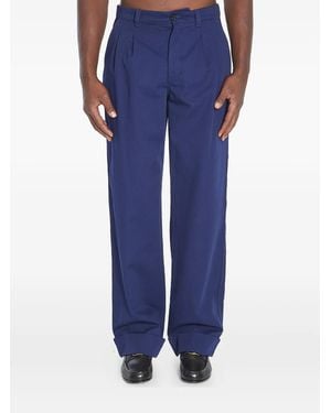 Valentino Garavani Pleat Cotton Trousers - Blue