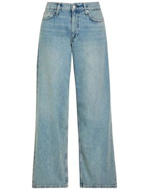 Rag & Bone Button-Up Straight-Leg Jeans - Blue