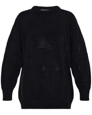 Akep Open-Knit Long-Sleeve Jumper - Blue