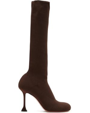 AMINA MUADDI Bottes Veneda 95 Mm À Talon Aiguille - Brown