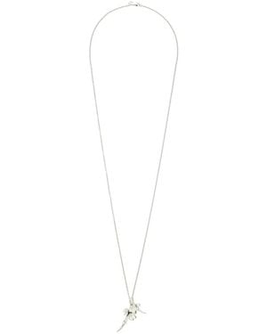 Shaun Leane Cherry Blossom Diamond And Pearl Flower Pendant Necklace - White