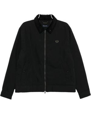 Fred Perry Gefütterte Jacke Mit Cordkragen - Schwarz