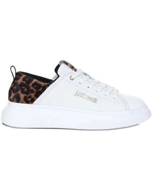 Just Cavalli レオパード パネル スニーカー - ホワイト
