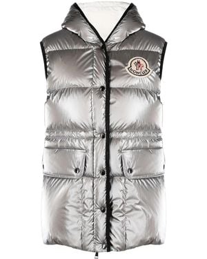 Moncler Hera Hooded Down Gilet - Grey