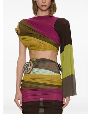Christopher Esber Aurelia Sculpted Spiral-Drape Top - Red