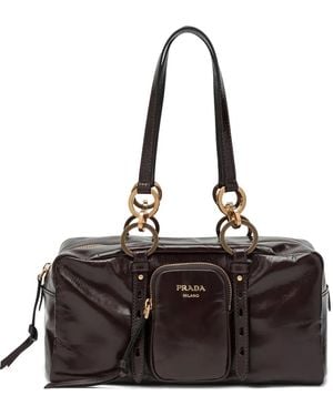 Prada Bolso de hombro de piel - Negro