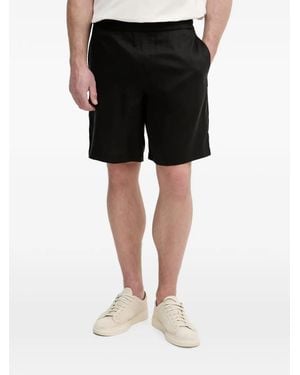 ARMANI EXCHANGE Logo-Plaque Elasticated-Waist Shorts - Black