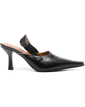 Our Legacy Pointed-Toe Slingback Mules - Black