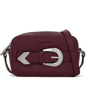 Karl Lagerfeld Small Buckle-Detail Cross Body Bag - Purple