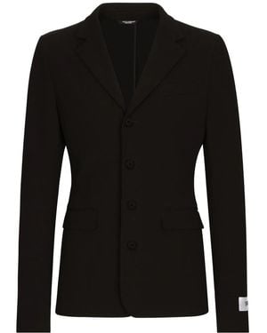 Dolce & Gabbana Single-Breasted Cotton-Blend Blazer - Black