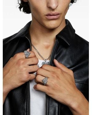 Emanuele Bicocchi Large Notre-Heart Ring - Black