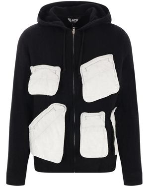 COMME DES GARÇON BLACK フラップポケット パーカー - ブルー