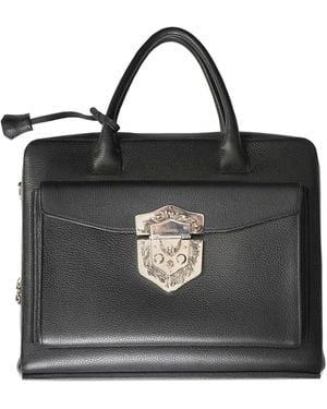 Tardini Shell Cordovan Tote Bag - Black