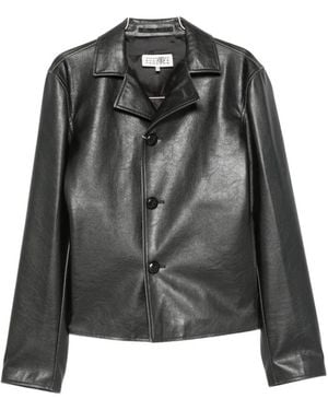 MM6 by Maison Margiela Button-Fastening Long-Sleeve Jacket - Black