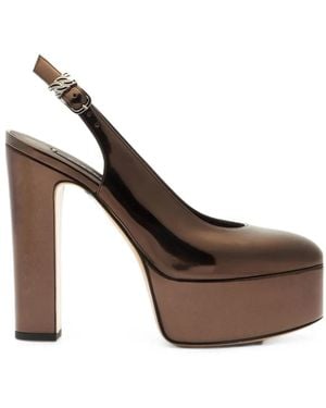 Casadei Patty Platform Interstellar Slingback Court Shoes - Brown