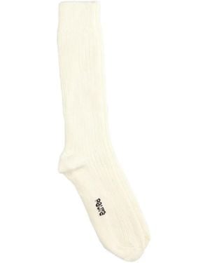 Paura Jay Ribbed-Knit Socks - White
