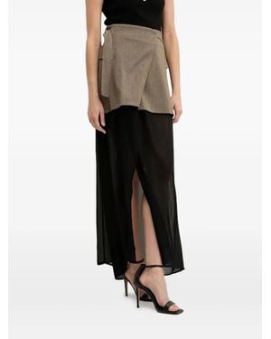 Pinko Wrap-Front Layered Skirt - Black