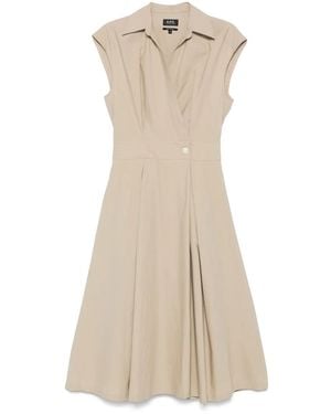 A.P.C. Athãna Cotton Wrap Dress - Natural