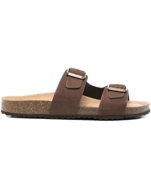 Geox Brionia Double-Buckle Slippers - Brown
