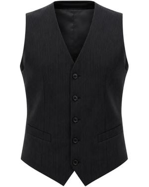 Dolce & Gabbana Pinstripe-Pattern Single-Breasted Waistcoat - Black