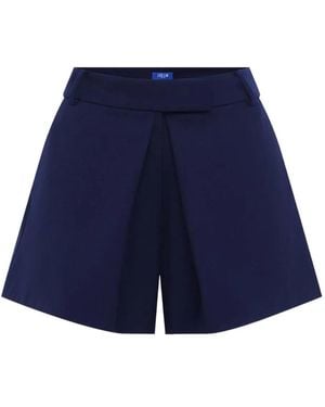 LEO LIN Josie Pleated Shorts - Blue
