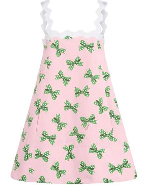 Moschino Robe Courte Imprimée À Bords Festonnés Et Détail Nœud - White